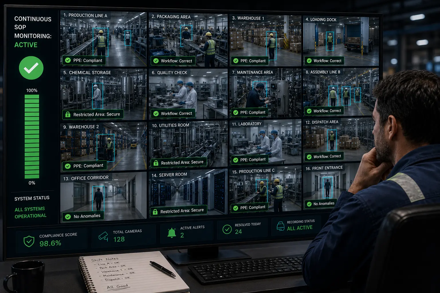 Compare AI Video Analytics Using CCTV vs Manual Auditing for SOP Compliance