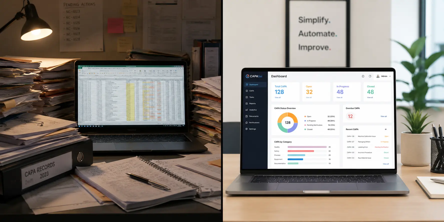Compare AI-Powered CAPA Systems vs Spreadsheet-Based CAPA Tracking